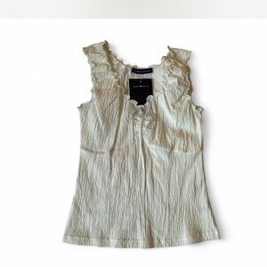 Brandy Melville Cream Ruffle Tank Top